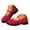 Red, variant on Women's Platform Suede Mary Jane Shoes Vintage Round Toe Casual Dress Shoes Wide Toe Box Slip On Loafers Brown Size 8