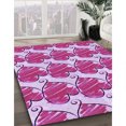 thumbnail image 3 of Ahgly Company Machine Washable Indoor Round Transitional Deep Pink Area Rugs, 7' Round, 3 of 7