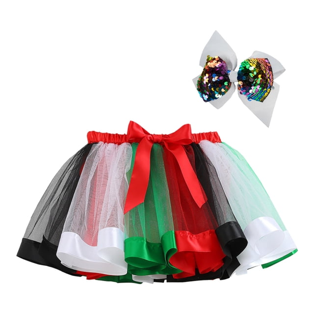 MIASHUI Jupes Tutu de Ballet pour Filles Jupe de Robe de Princesse d'Anniversaire pour Enfants Ensemble Épingle à Cheveux, Blanc, 5-8 Ans