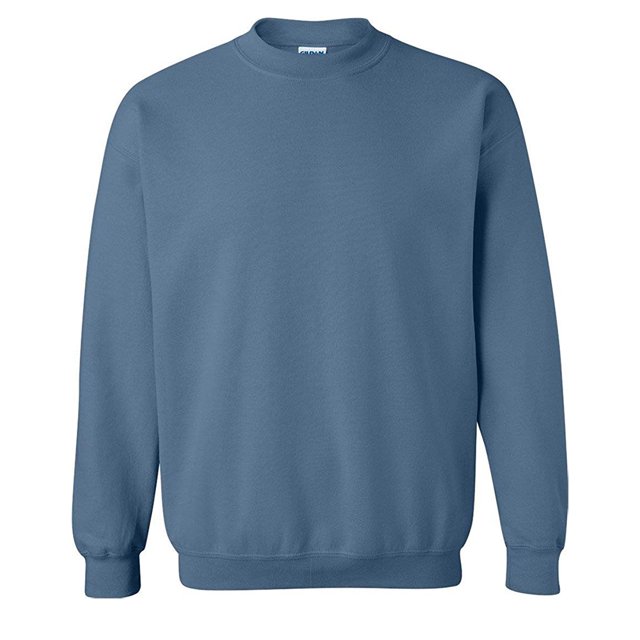 Gildan 1800 Chandail en Molleton à Manches Longues Col Rond pour Hommes Bleu Indigo L