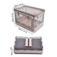 thumbnail image 4 of Collapsible Storage Bins with Double Side Doors, 35L Clear Plastic Folding Storage Boxes with Lid , Stackable Plastic Organization Cube Box with Wheels for Home Office Organization, 4 of 9