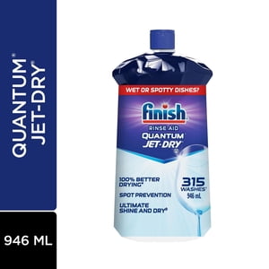 Finish Jet-Dry, Lave-vaisselle Rinse Aid, Quantum, Lave-linge Rinser Agent & Agent de séchage, 946 mL