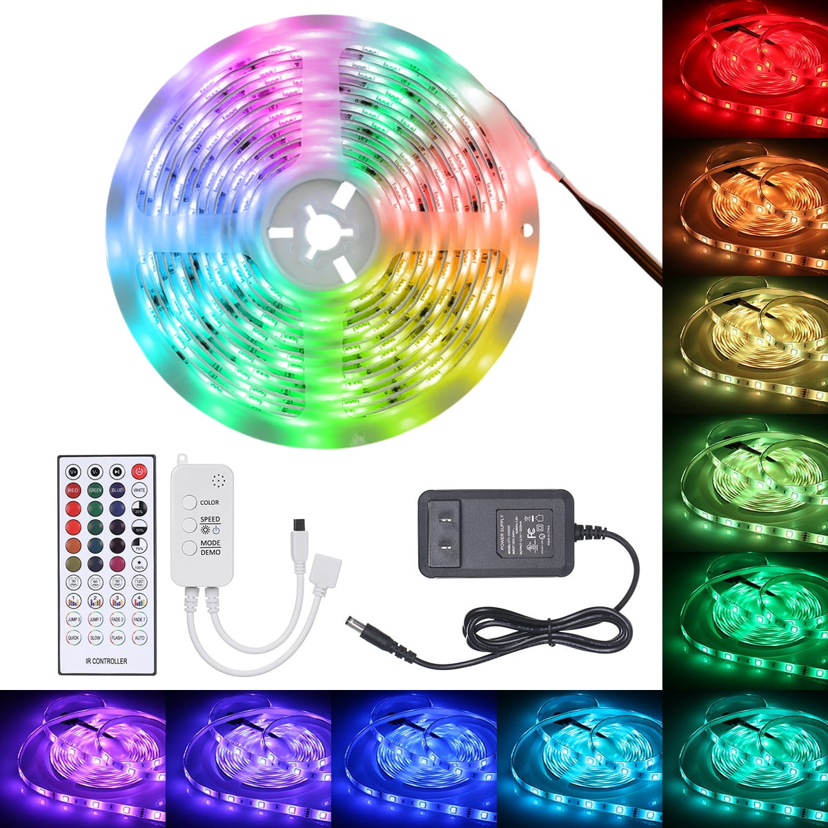Mistaha LEDs Strip Lights with IR Remote Smartphone BT Connection 5m 150LEDs 5050RGB Color Changing