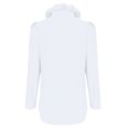 thumbnail image 4 of Pompotops Mode Femmes Uni Décontracté Manches Longues Col Rabattu Chemise à Boutons Hauts Liquidation, 4 of 6
