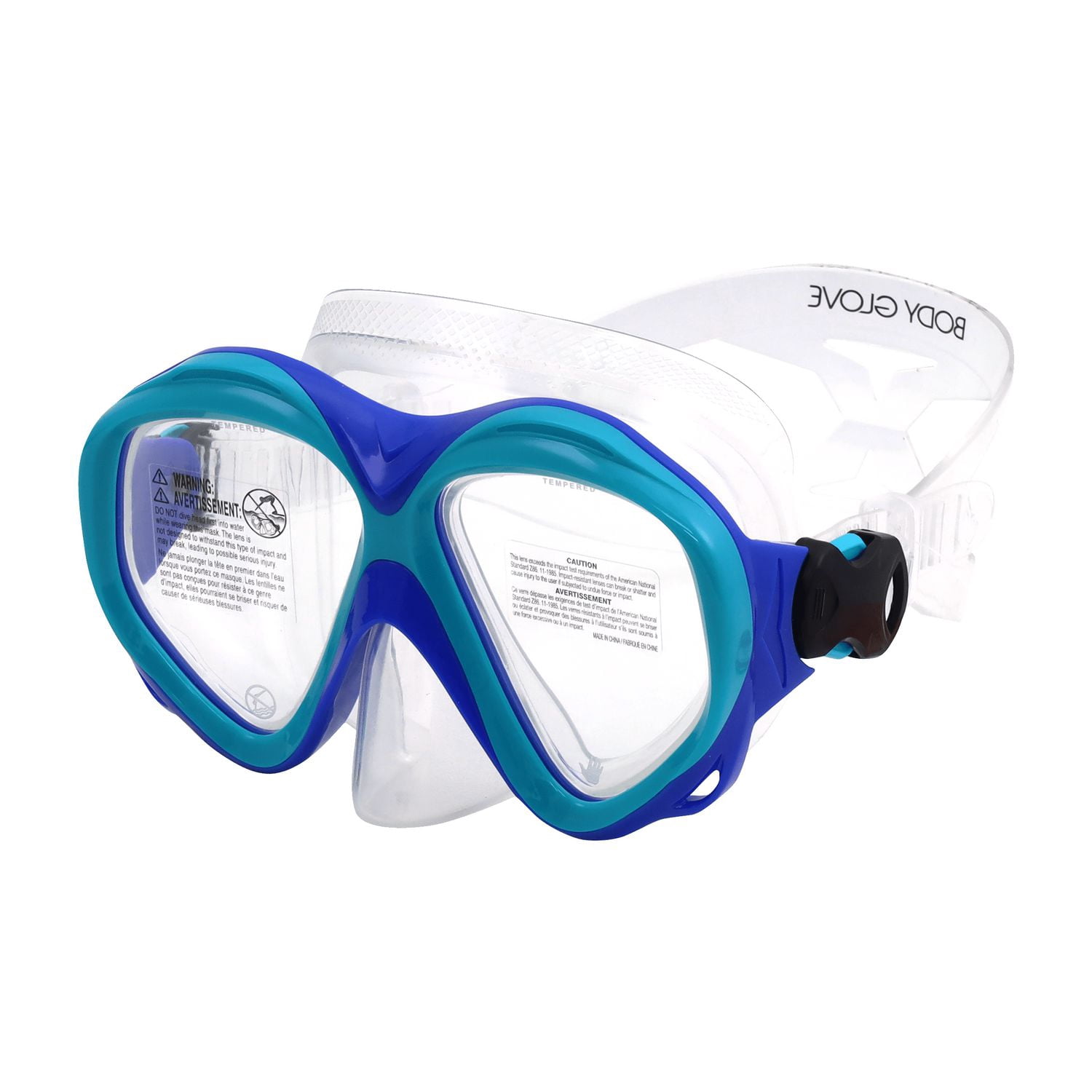 Ensemble tuba Body Glove Nomad adulte masque et tuba verre trempé antibuée équipement de plongée