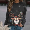 thumbnail image 1 of FcBaudy Hauts pour Femmes, Chemisiers et Chemises à Manches Longues à Col Rond, Chemises pour Femmes Femmes Noël Mode Décontractée Imprimé Col Rond Ample Long Chandail Sans Capuche Manche Haut en polyester pour Femmes, 1 of 4