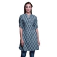thumbnail image 1 of Bimba Kurti à Manches Retroussables pour Femmes, Col Mandarin Imprimé, Hauts de Kurti Courts, 1 of 6