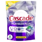 Cascade Platinum Plus Dishwasher Pods, Dish Detergent ActionPacs, Clean Lemon 21CT