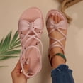 thumbnail image 3 of Jovati Summer Women's Sandals, Fish Mouth Design, Flock Material, Slip Resistant Sole, Breathable Lining, Flat Heel, Solid Color, 3 of 10