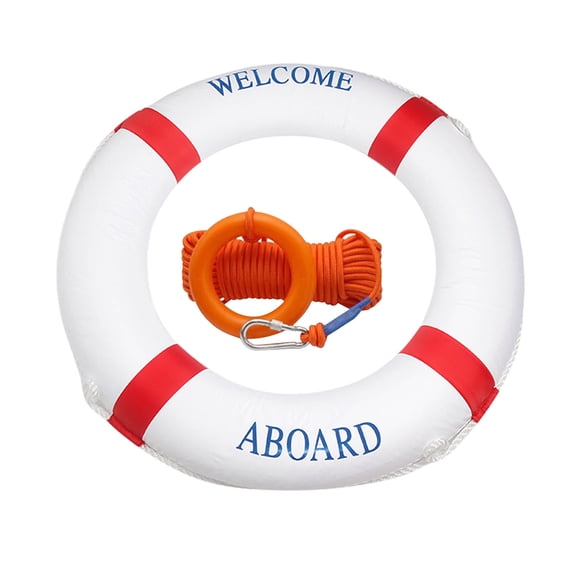 Dvkptbk 20 Inch/50Cm Pool Safety Throw Ring Life Preserver Ring Buoy, Swimming Swim Foam Ring Pool Buoy Pool Rings Life Preserver Ring for Pool with 98.7Ft Water Floating Lifesaving Rope