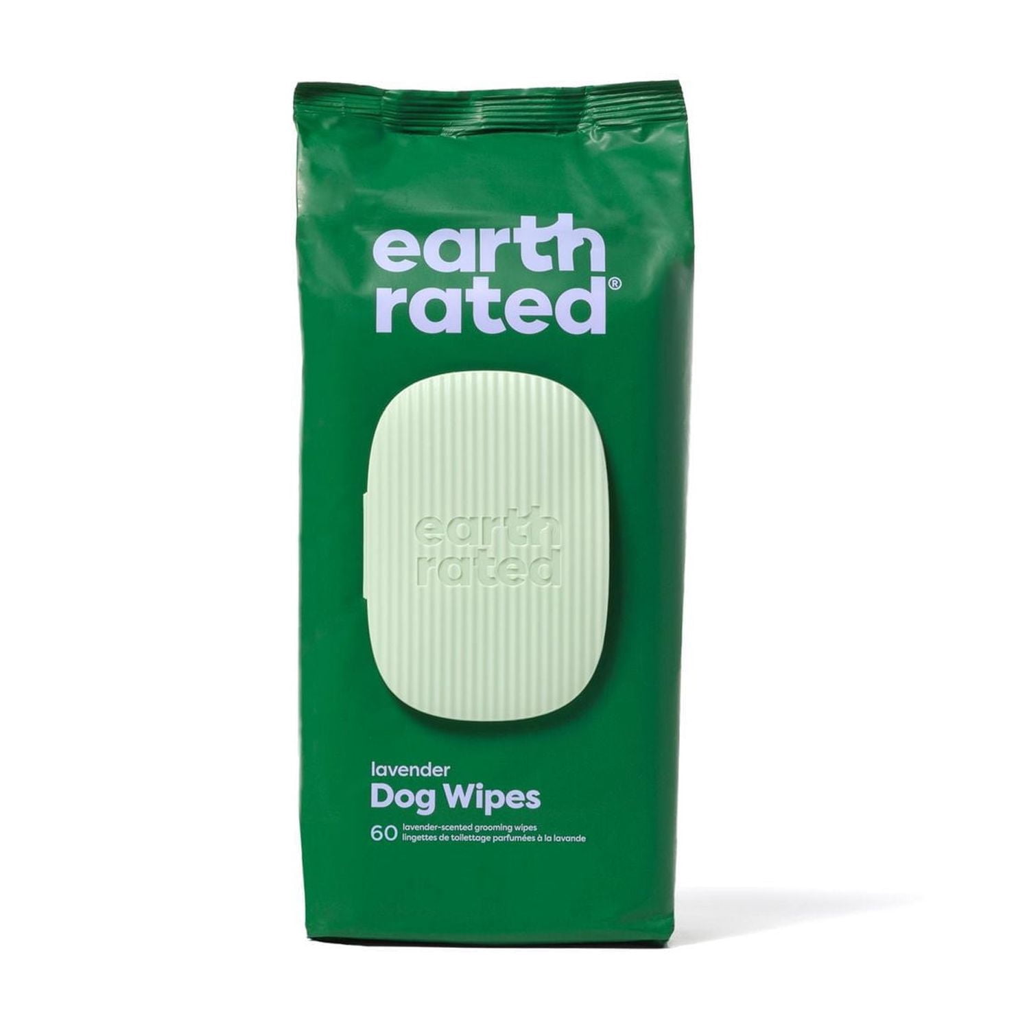 Earth Rated Lingettes pour Chiens Hypoallergéniques, Lingettes de Toilettage Nettoyantes et Anti-Odeurs pour les Pattes, le Corps et les Fesses, Parfaites pour Chiots et Chiens Adultes, Parfum de Lavande, 60 Lingettes