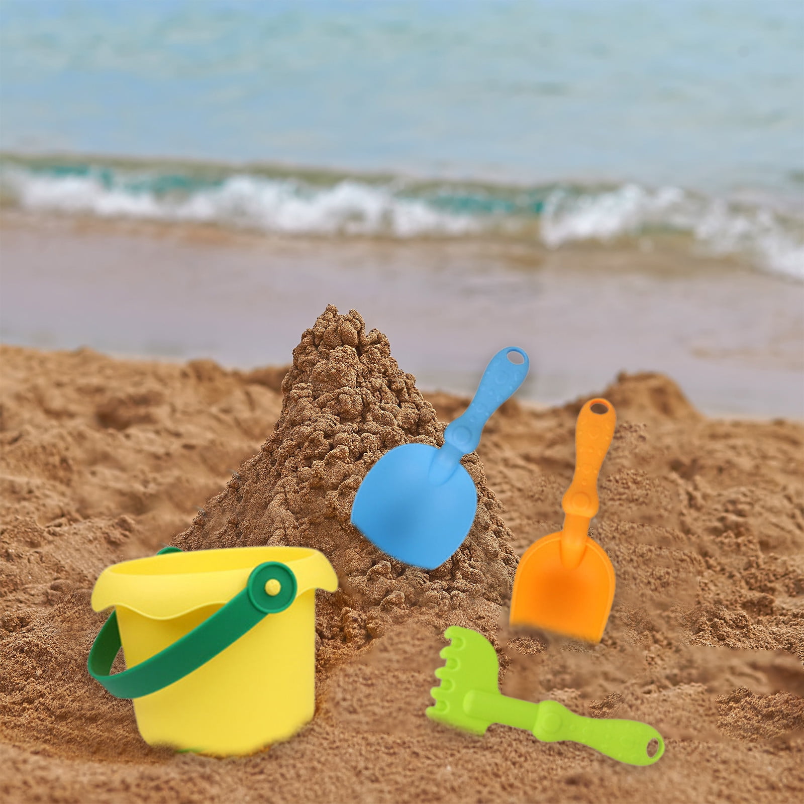 Lot De 10 Jouets De Plage – Seau, Pelle Et 8 Moules Animaux, Silicone épais, Dès 1 An, Cadeau été
