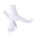 thumbnail image 4 of Maytalsory Cozy Five Toe Socks Breathable Cotton High Crew Socks Athletic Solid Socks White 1Set, 4 of 5