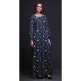 thumbnail image 4 of Bimba Robe Maxi d'Été Décontractée pour Femmes en Georgette Mousse à Imprimé Feuilles de Pacanier, Longue, Taille Élastique - Moyen, 4 of 5