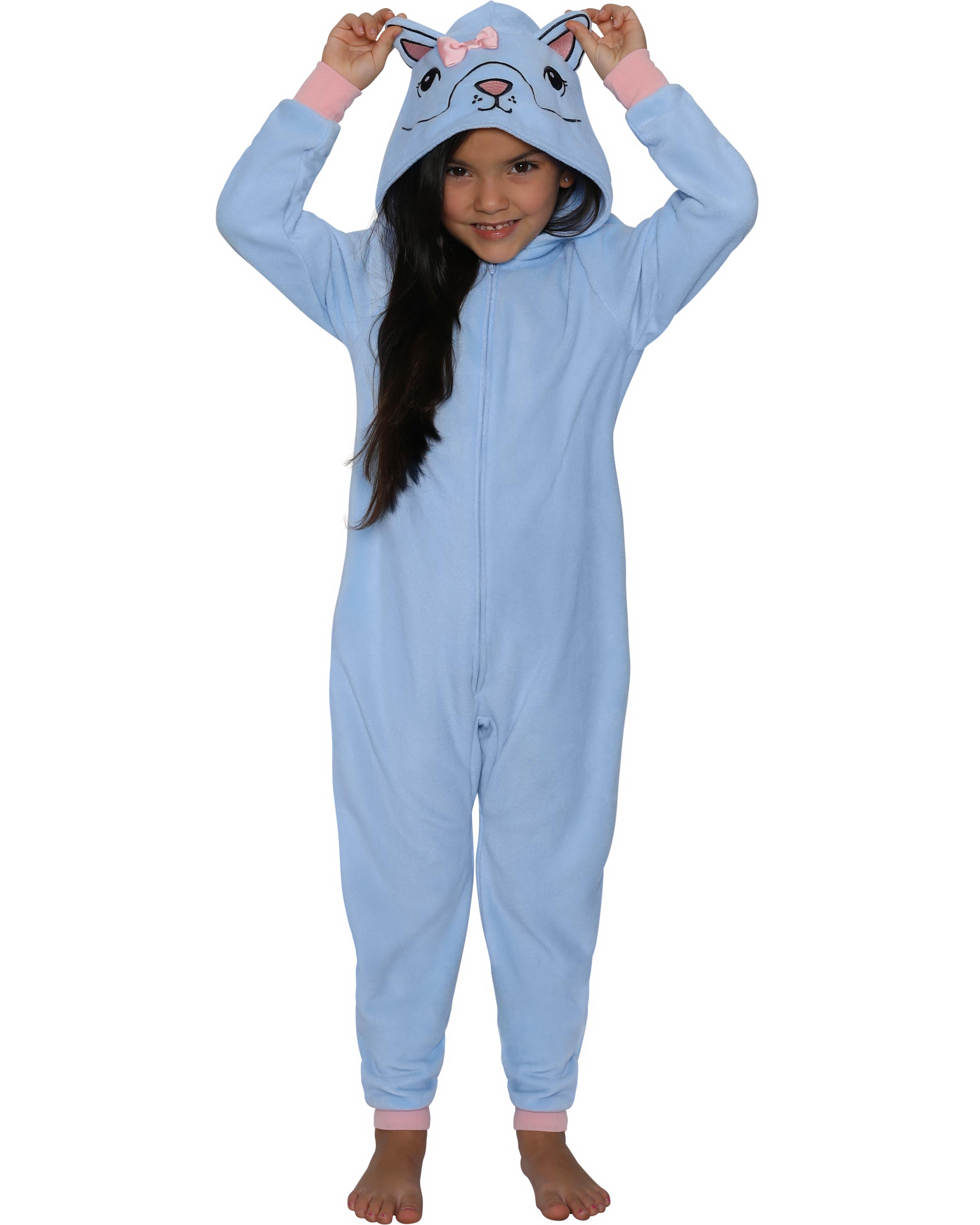 St. Eve Girls' Union Suit Pajama Animal One Piece Hooded Sleeper