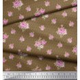 thumbnail image 2 of Soimoi Silk Fabric Triangle,Leaves & Rose Floral Print Fabric by Yard 42 Inch Wide, 2 of 3