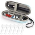 thumbnail image 1 of Electric Toothbrush Travel Case, Hard Carrying Bag & 6pcs Toothbrush Cover Caps Storage Bag Protective Travel Toothbrush Holder Fits for Philips Sonicare Electric Toothbrush, 1 of 6