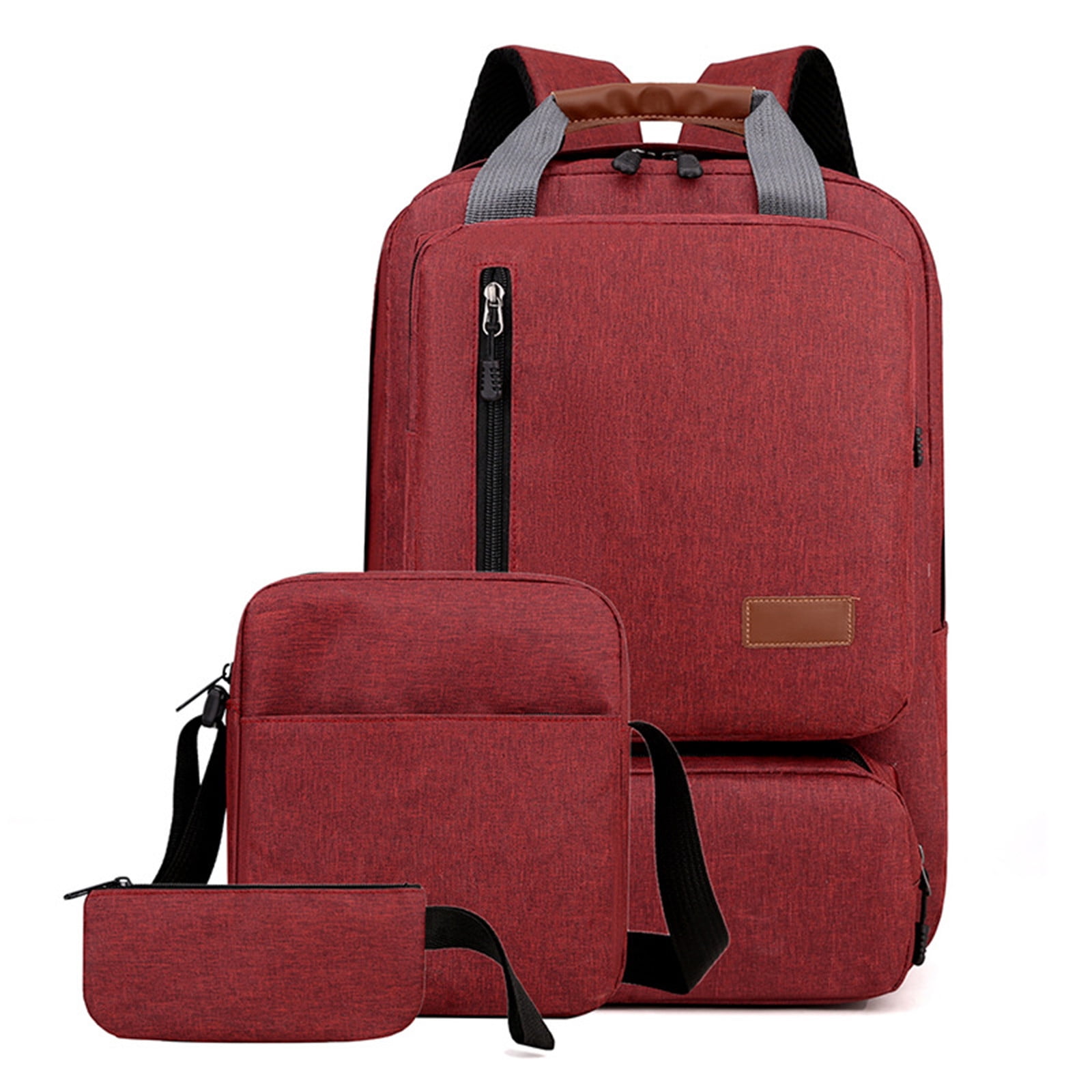 RXIRUCGD Teen Boys School Backpack Kids Bookbag Set with Crossbody Bag Pencil Case Travel Laptop Backpack Casual Daypacks Red