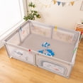 thumbnail image 2 of Gymax Large Baby Playpen Kids Play Yard Activity Center 81'' x 57.5'' Whale Pattern, 2 of 9