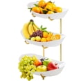 thumbnail image 1 of Fruit Basket for Kitchen Kitchen Counter Fruit Bowl 3-Layer Acrylic Fruit Basket with Service Bowl and Metal Bracket for Fruit and Vegetable Storage Bowls for Kitchen, 1 of 7