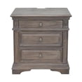 thumbnail image 3 of Pemberly Row Contemporary Driftwood Gray Wood 3-drawer Nightstand, 3 of 6