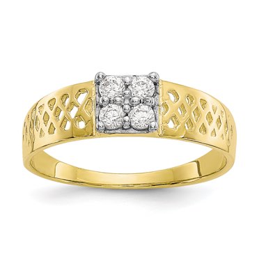 10K Yellow Gold CZ Cubic Zirconia Baby Ring