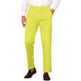 thumbnail image 1 of INSPIRE CHIC Men's Slim Fit Trousers Flat Front Solid Color Business Pants 28 Yellow, 1 of 7