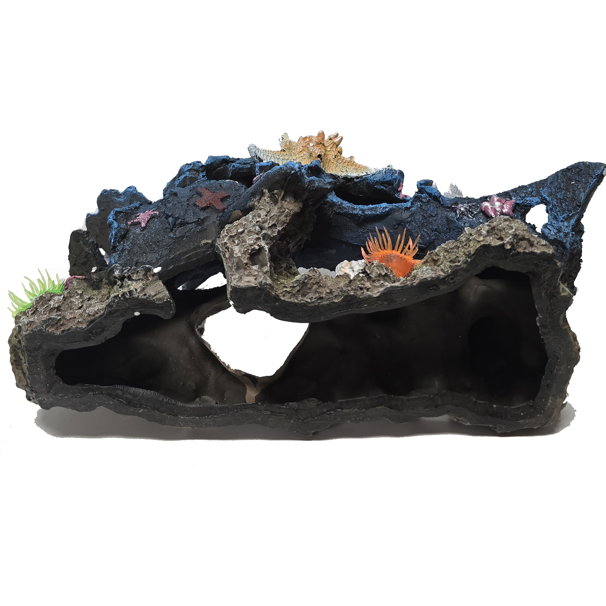 PENN-PLAX Deco-Wrecks Plan bleu Corail Paysage de scène Poly Resin Aquarium Décoration, grand