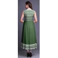 thumbnail image 4 of Bimba Robe Anarkali Ikat Verte pour Femmes, Kurti Imprimée Ethnique Indienne, Longue Kurta, Robe de Soirée, Petit, 4 of 6