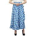 thumbnail image 1 of Phagun Robe Imprimée Shibori pour Femmes, Ceinture Auto, Coton, à Volants, Bleu Foncé, Portefeuille, 1 of 6