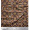 thumbnail image 1 of Soimoi Toile de Coton Marron Imprimé Géométrique Mandala par Yard 56 Pouces de Large, 1 of 5