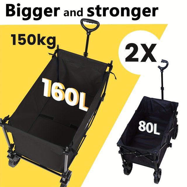 1 Pack, Sekey Cargo Cart Heavy Duty Foldable, Covered Collapsible Cart with Minimal
