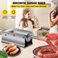 thumbnail image 2 of VEVOR 3 L/7 Lb Machine Commerciale Horizontale pour Garnitures de Saucisses, Remplisseur Manuel de Saucisses avec 4 Embouts de Remplissage, Machine à Garnir de Saucisses en Acier Inoxydable pour Usage Commercial et Domestique, 2 of 9