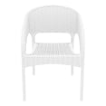 thumbnail image 2 of Compamia Panama Chaise de Salle à Manger de Patio en Résine Aspect Osier avec Accoudoirs, Blanc, 2 of 10