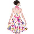 thumbnail image 2 of Robe Vintage Fille Années 50 Rétro Années 1950 Rockabilly Halter Swing Robe 12 Ans, 2 of 6