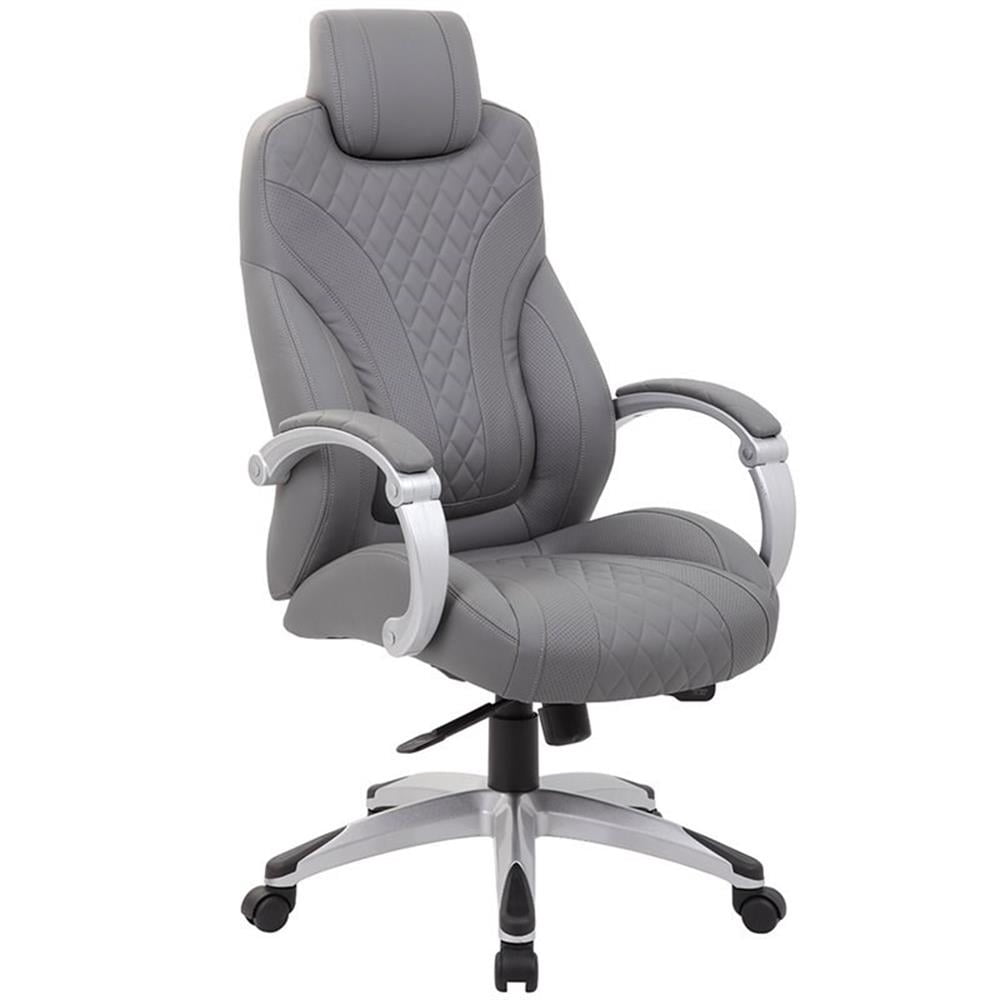 Boss Office Products B8871-GY Chairs Executive Seating Hinged Arm, Gray