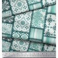 thumbnail image 2 of Soimoi Rayon Crepe Fabric Paisley,Mandala & Quatrefoil Patchwork Print Sewing Fabric Yard 46 Inch Wide, 2 of 3