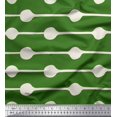 thumbnail image 1 of Soimoi Green Poly Georgette Fabric Dot & Stripe Print Sewing Fabric Yard 42 Inch Wide, 1 of 5