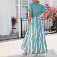 thumbnail image 5 of Meichang Robes Combishorts pour Femmes à Manches Courtes, Col en V, Robes Portefeuille, Taille Haute, Robes Trapèze, Robe Combishort Maxi Fendue pour Fête, Longue Robe d'Été de Plage, 5 of 5