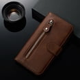 thumbnail image 4 of Case for Samsung Galaxy Note 10 Lite Zipper Pocket Wallet Leather Case Magnetic Closure Flip Cover - Brown, 4 of 5