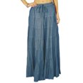 thumbnail image 1 of Phagun Women's Summer Cotton Gray Skirt Ethnic Design Drawstring Waist - 16, 1 of 1