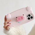 thumbnail image 4 of Étui Support Invisible 3D Nez de Cochon à Bave Rose Amusant pour iPhone 13 14 12 11 15 Pro Max Mignon Créatif Support Support Antichoc, 4 of 6