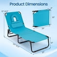 thumbnail image 3 of Costway Lot de 2 Chaises Longues de Plage avec Ouverture pour le Visage, Coussins et Dossier Réglable Turquoise, 3 of 9