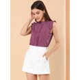 thumbnail image 2 of INSPIRE CHIC Women's Sleeveless Blouse Ruffled Pleated Wear-to-Work Chic Blouse S Dark Purple, 2 of 6