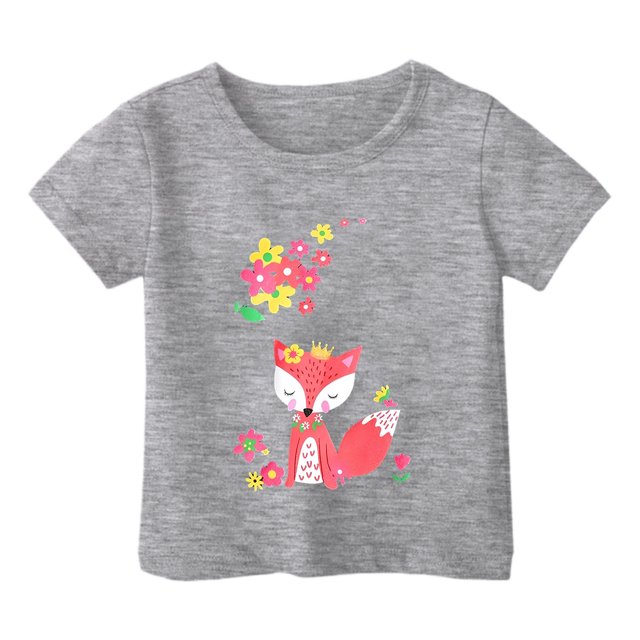 TZEWGL Hauts pour Enfants Imprimé Graphique Col Rond Manches Courtes Ample pour Filles Garçons Taille 10-11T