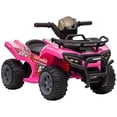 thumbnail image 1 of Aosom VTT 6 V pour Enfants avec Musique, Voiture à 4 Roues à Batterie, Rose, 1 of 10