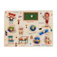 thumbnail image 1 of Jindong Kids Wooden Peg Puzzles Set with Alphabet Numbers Fruits Animals and Vehicles, 1 of 9