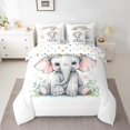 thumbnail image 2 of YST Kawaii Elephant 7-Piece Bedding Comforter Set, Cartoon Animal, Spring Garden Flower, King Size, 2 of 4