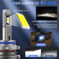 thumbnail image 3 of Amdohai 9005/HB3 LED Headlight Bulbs IP68 Waterproof Car LED Headlight Bulbs 6000K 600W 80000LM Bright LED Headlights, 2PCS, 3 of 8