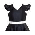 thumbnail image 4 of Girls Dress Black V-neckline Ribbon Color Contrast 6 Years, 4 of 7